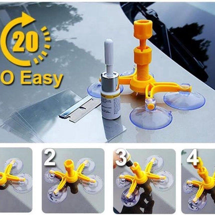 Reparatieset voorruit - Autoruit sterretje reparatie Set - Ruitreparatie tools - Sterretje reparatie - Ruit schuur reparatie - Glas reparatie lijm