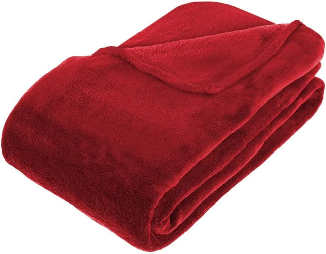 Grote Fleece deken/fleeceplaid rood 180 x 230 cm polyester - Bankdeken - Fleece deken - Fleece plaid