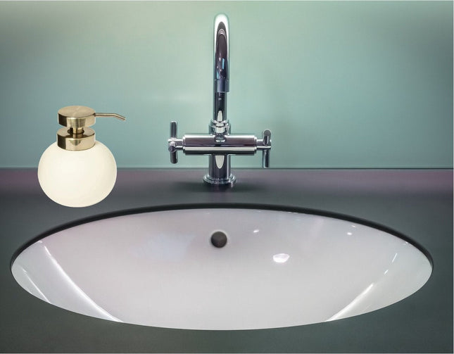 5Five Zeeppompje/dispenser Savon - kunststeen - ivoor - kunststeen - 10 x 12 cm - 400 ml