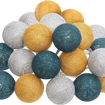 Atmosphera Lichtslinger - 20 verlichte balletjes/bollen 6 cm - multi kleuren mix - 435 cm