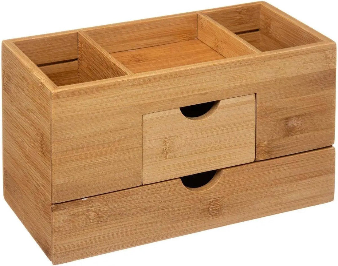 Organisateur de maquillage / bijoux 5Five - Bambou - 2 tiroirs et 3 compartiments