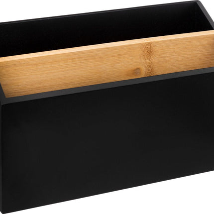 5Five Bava bureau organizer - 25 CM - Bamboe - Zwart