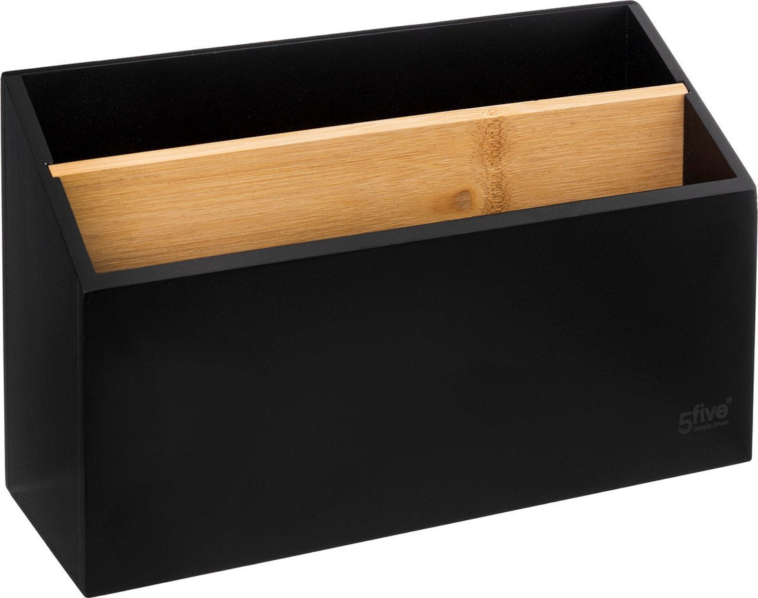 5Five Bava desk organizer - 25 CM - Bamboo - Black