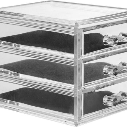 Schmuck-/Make-up-Organizer 3 Schubladen 15,5 x 10,5 cm aus Kunststoff - Schmuckkästchen - Make-up-Schränkchen - Organizer