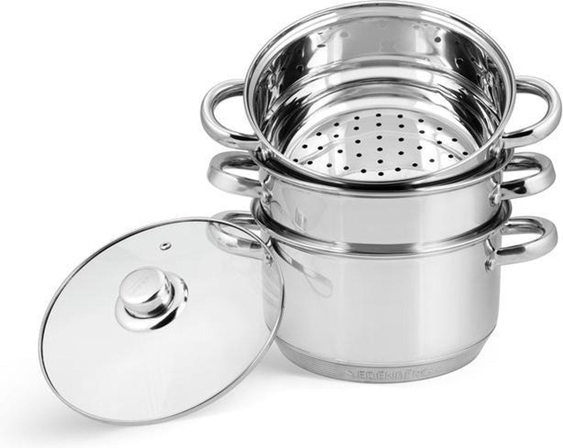 Edënbërg Classic Line - Set de casseroles vapeur - Ø 20 cm - 4 pièces - Fond 9 couches !