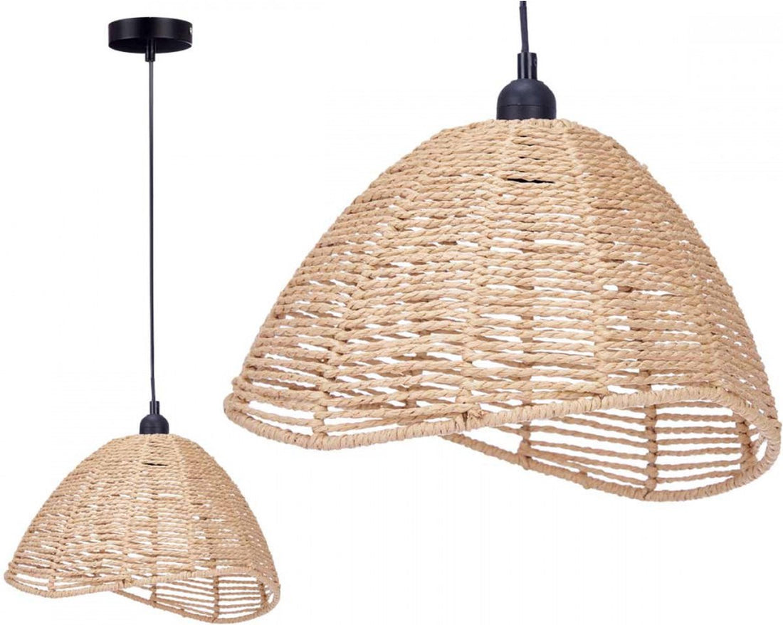 Suspension cône - Rotin - Naturel - 30 x 34 x 20 cm - GiftDecor