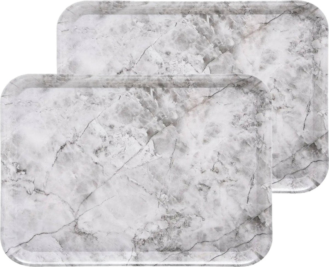 5Five Serving Tray Marble - 2 pieces - Melamine - cream white - 33 x 43 cm