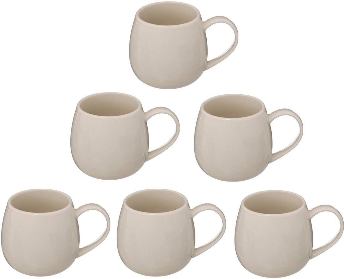 Lot de 6 Tasses à café 30 cl - Blanc - Newbone - Avec Anse - Élégant et Durable