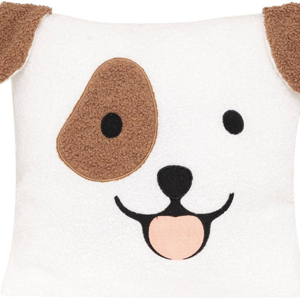 Atmosphera Kids Woef Sierkussen - 40x10x40cm - Wit/Bruin