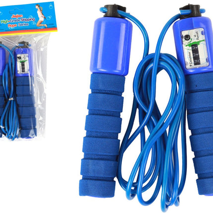 Springtouw met Sprongenteller - Blauw Instelbaar Fitness Springtouw 280 cm - Cardio Training en Vetverbranding - Springtouw met teller