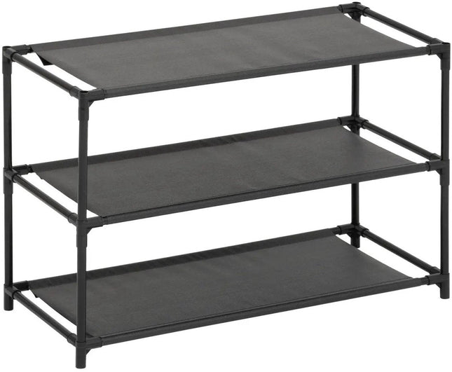 5Five Schuhregal Intissa - 3-stöckig - Metall/Kunststoff - 57 x 25 x 39 cm - für 9 Paar Schuhe - schwarz