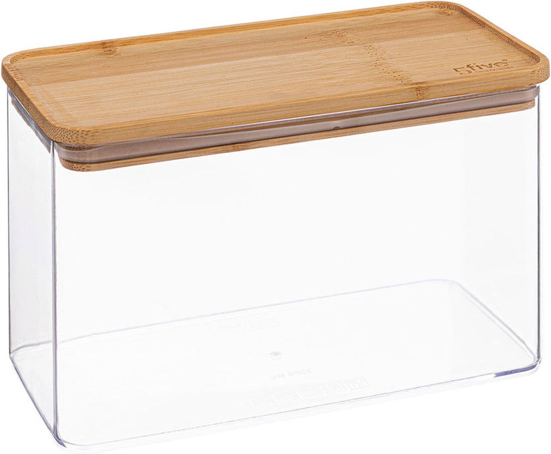 5Five - Kitchen storage jar - Berlino - plastic / bamboo - 1000 ml