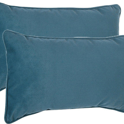 Atmosphera Bank-/Zierkissen Wohnzimmer Sophia - 2er-Set - 30 x 50 cm - Blau - Polyester - mit Reißverschluss