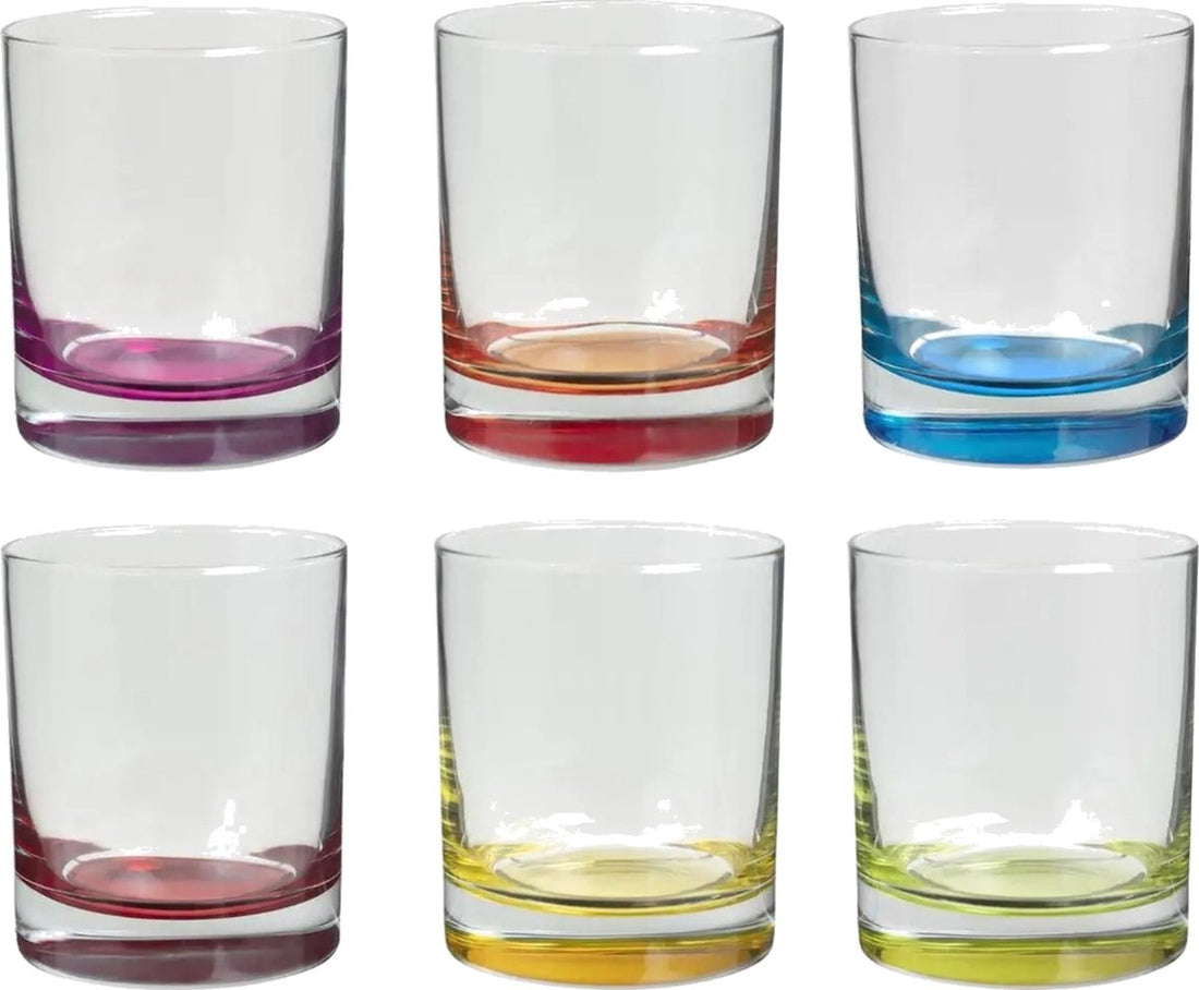 Secret de Gourmet drinkglazen met gekleurde bodem – set van 6 tumblers