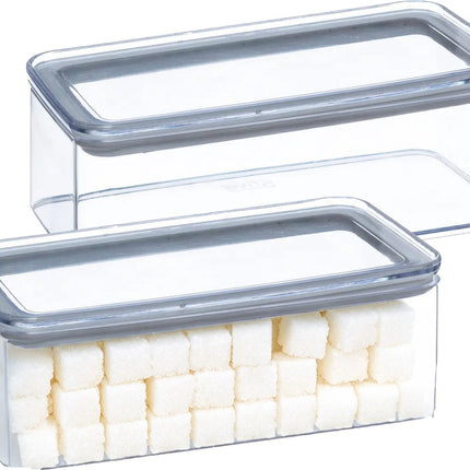 5Five Vorratsdose - 2er-Set - Küche/Lebensmittel - Kunststoff - 1000 ml - luftdichter Deckel - transparent - 20 x 10 x 7 cm