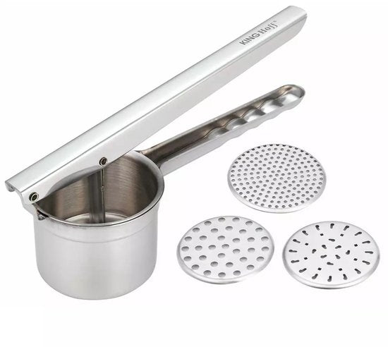 Kinghoff KH1268 Kartoffelstampfer aus Edelstahl – Stabiler und langlebiger Stampfer für schnellen und einfachen Kartoffelbrei – Spülmaschinengeeignet