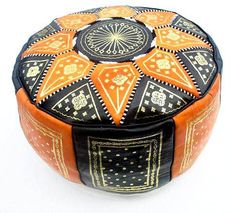 Pouf orange/noir