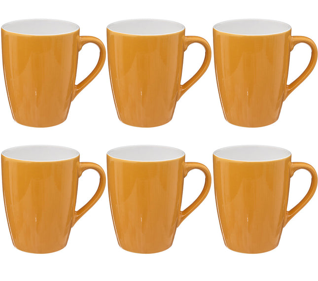 Holland Design Koffie mokken/bekers -geel- met oor - 380 ml