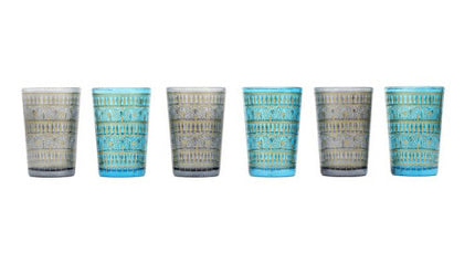 Marokkaanse theeglazen met patronen set van 6