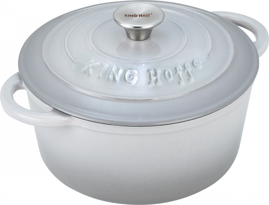 Cocotte en fonte Kinghoff - Ø 21 cm - 2,4 L - gris - émaillée