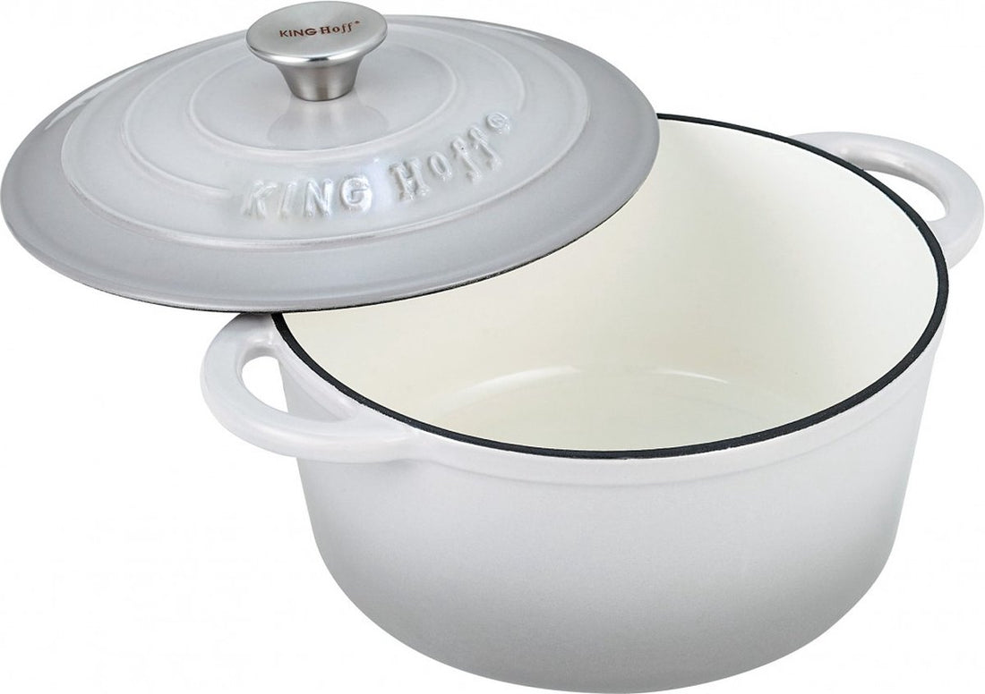 Cocotte en fonte Kinghoff - Ø 21 cm - 2,4 L - gris - émaillée