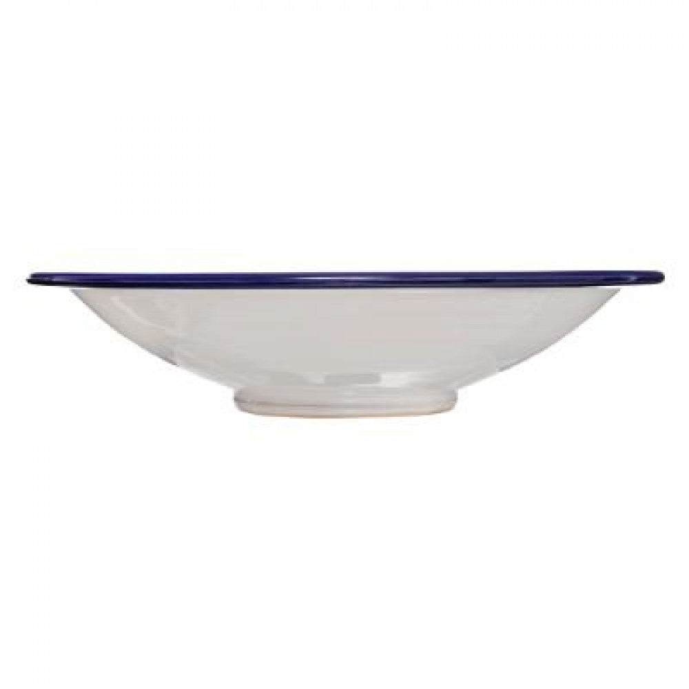 Plat de présentation en faïence D22 cm - Bleu et blanc