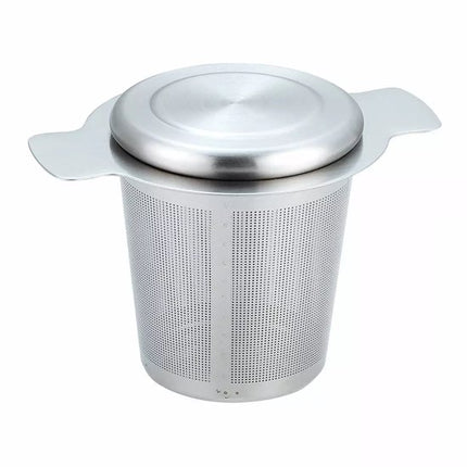 Kinghoff KH1650 Tee-Ziehfilter mit Deckel - Hochwertiger Edelstahl 18/10 Teesieb - Ø 7,5 cm