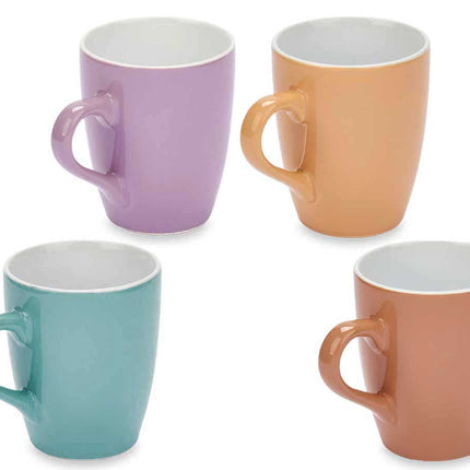 Set aus 4 bunten Keramikbechern - 360 ml