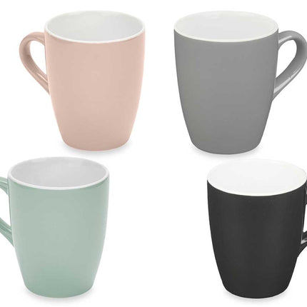 Set aus 4 Keramikbechern – 360 ml in modernen Farben