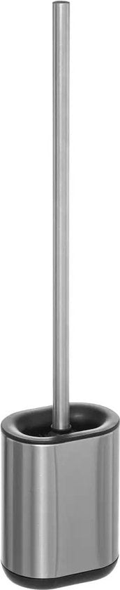 5Five Brosse WC avec support plat - Acier inoxydable - Polypropylène plastique silicone - 53 cm