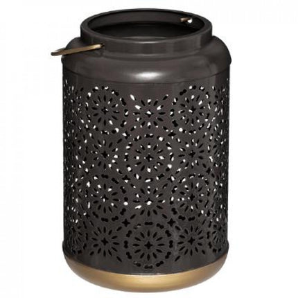 Laterne - Windlicht Schwarz Metall - Höhe 19 cm
