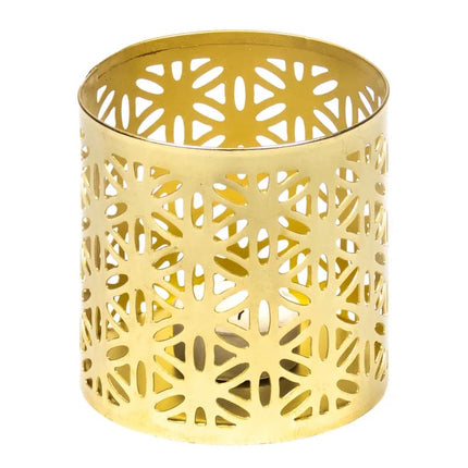Fair Trade Windlicht Blume des Lebens 9x9.5