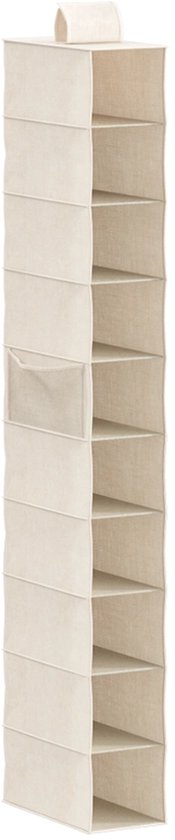 Organisateur de penderie suspendu 10 compartiments Five® - Dressy + - Beige