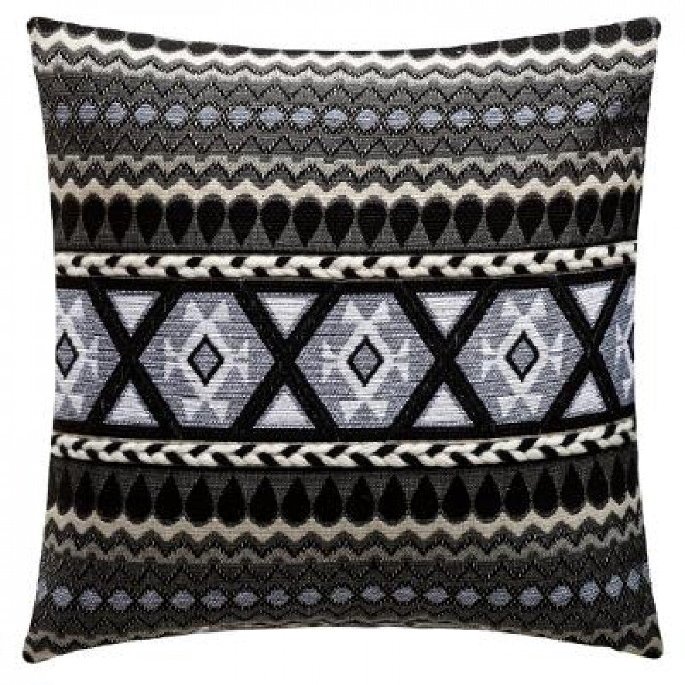 Coussin décoratif noir gris