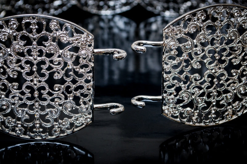 Boucle de ceinture ovale en argent