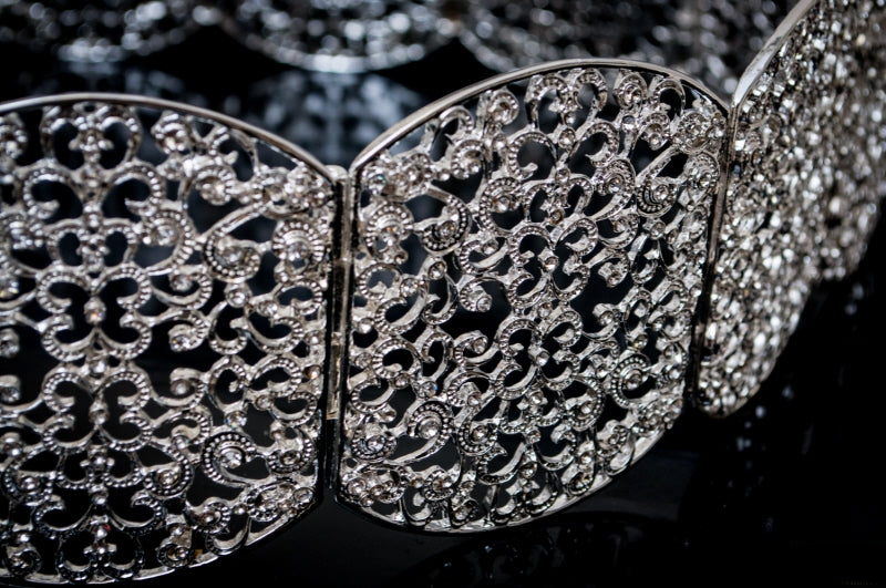 Boucle de ceinture ovale en argent