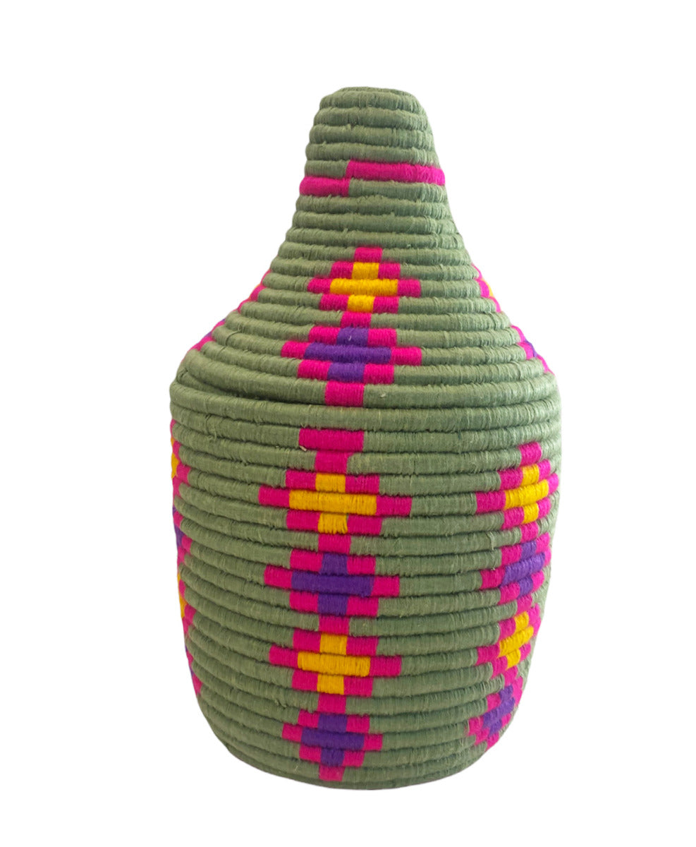 Moroccan colored Berber basket green
