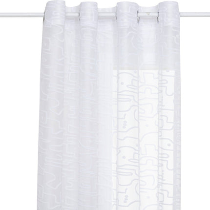 Atmosphera Lazi Transparenter Vorhang 140x240cm - Fertiggardinen mit Haken Ringen - Weiß