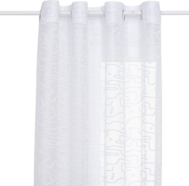 Atmosphera Lazi Transparenter Vorhang 140x240cm - Fertiggardinen mit Haken Ringen - Weiß