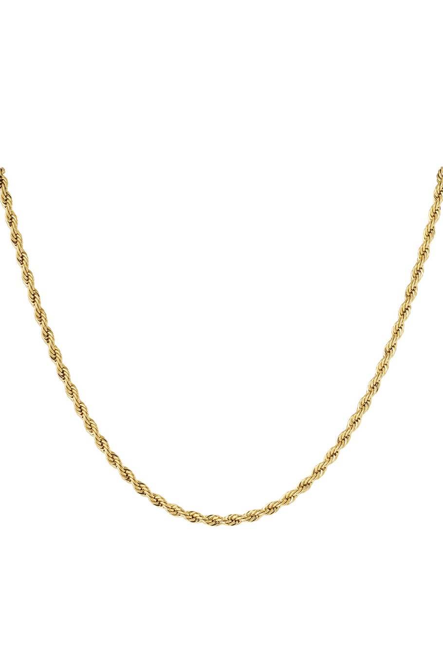 Gold Twisted Men's / Women's Necklace – Sturdy Braided Chain – 60 cm – Stainless Steel