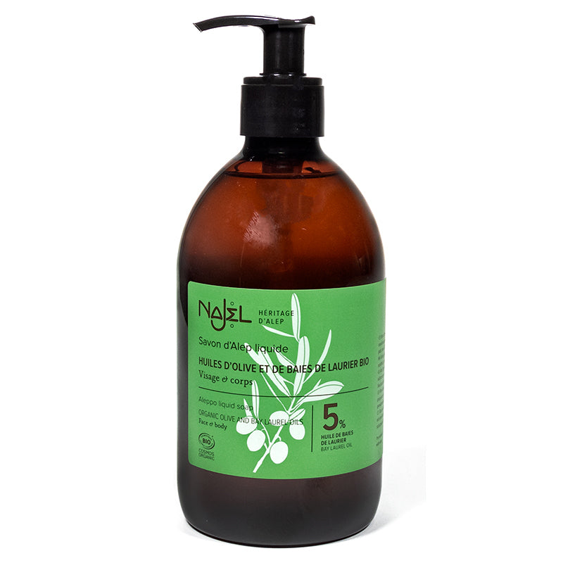 Aleppo liquid soap with pump dispenser organic 500 ML
