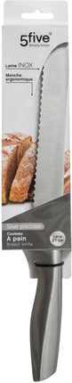 5Five Precision Brotmesser - 1x Stück - Edelstahl - Silber - 34 cm - mit Wellenschliff - Küchenmesser - Luxusqualität