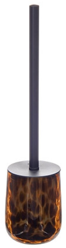 Dotty Toiletborstel - WC Borstel met Houder Luxe Design - Badkamer Accessoire Modern Glas - Hygiënische Toiletborstel Set Stijlvol Interieur - Glas - Ø 9.8 x 39 cm - Bruin