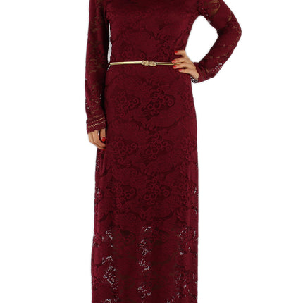 Langes Kleid-Bordeauxrot
