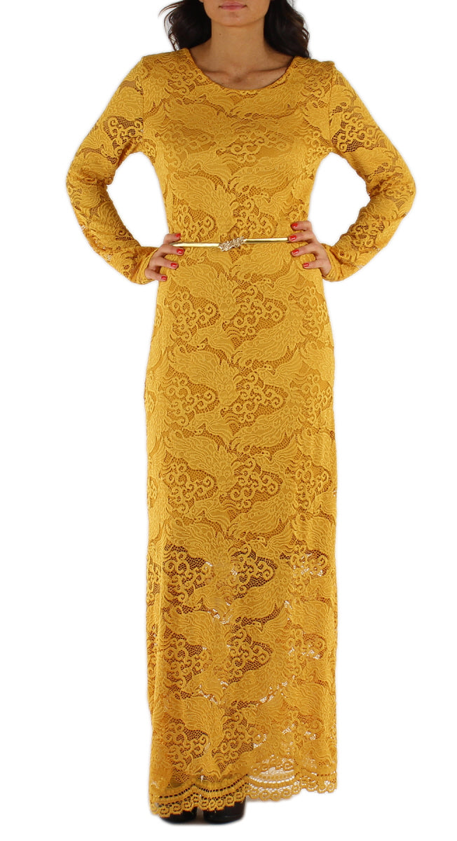 Robe longue jaune
