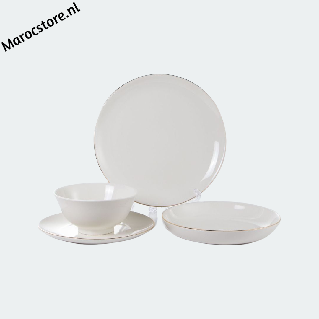24-piece dinnerware set for 6 people - Bright White