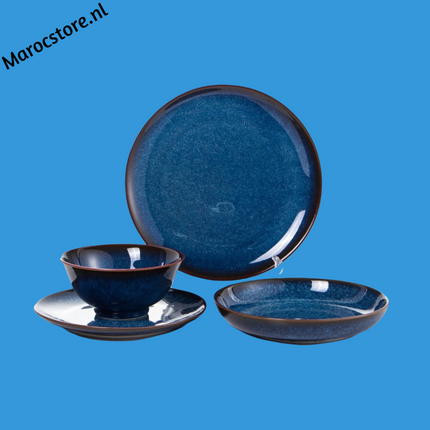 Geschirrset 24-teilig 6 Personen - Sunrise Himmelblau