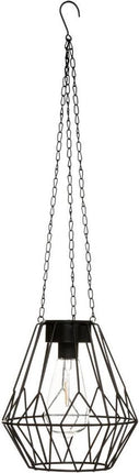 solar hanglamp zwart  - werkt op zonne-energie - H 24 cm + Ketting 40 cm