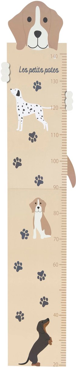 Atmosphera Kids Wachstumsmesser Woef - Kinder-Messlatte - B29xH140cm - Beige