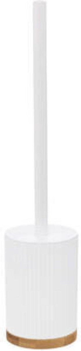 WC-/Toilettenbürste mit Halter rund weiß Polyresin/Stein 40 cm